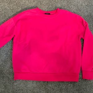 pink crew neck jacket